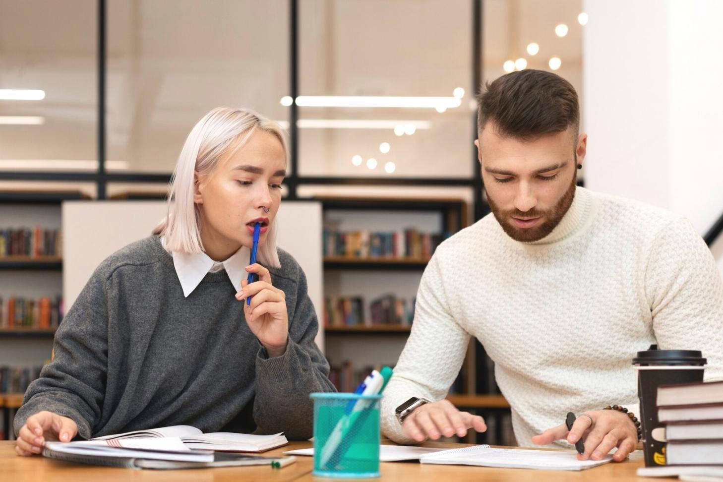 Professional reviewing financial documents with magnifying focus